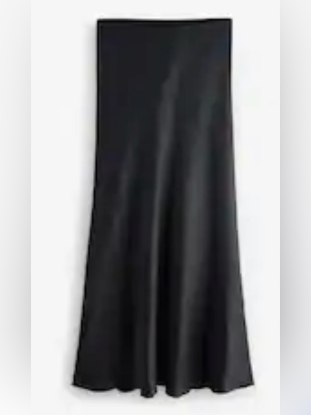 Sleek Black Satin Maxi Slip Skirt